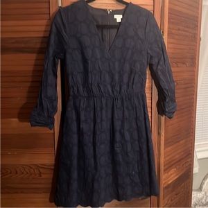 J crew navy circle pattern lace dress